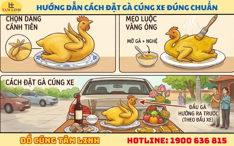 Hướng dẫn cách đặt gà cúng xe đúng chuẩn nghi lễ