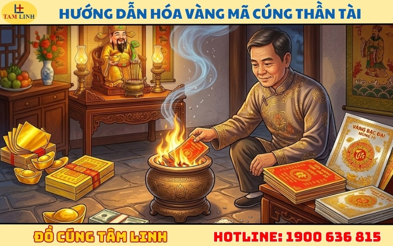 Hướng dẫn hóa vàng cúng Thần Tài