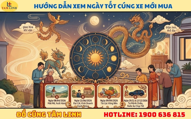 Hướng dẫn xem ngày tốt cúng xe mới mua