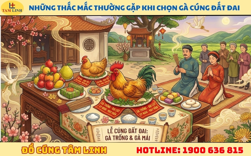 Những thắc mắc thường gặp khi chọn gà cúng đất đai