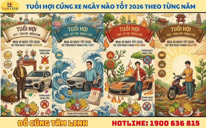 Tuổi hợi cúng xe ngày nào tốt 2026 theo từng năm