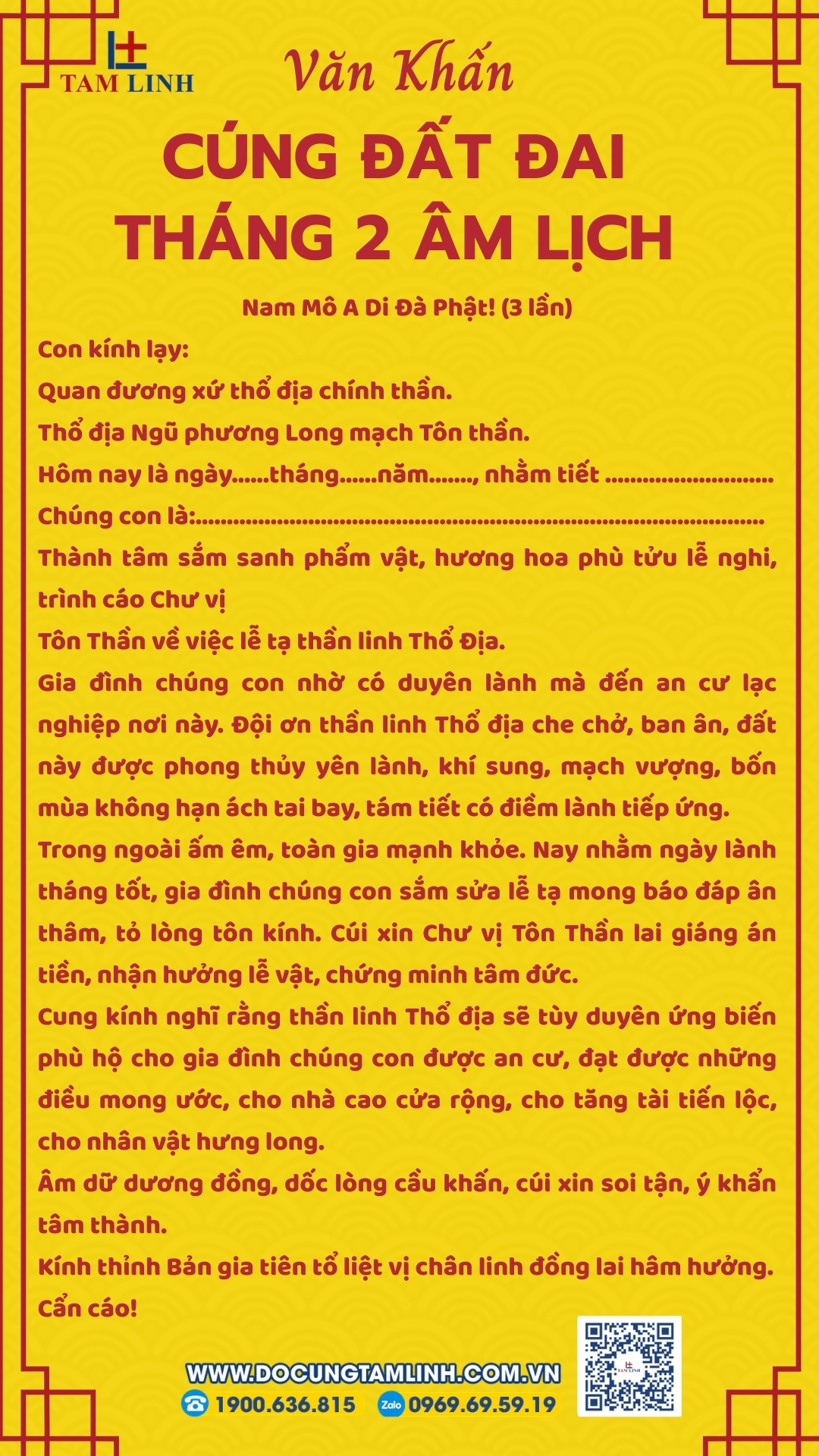 văn khấn cúng đất đai tháng 2 âm lịch