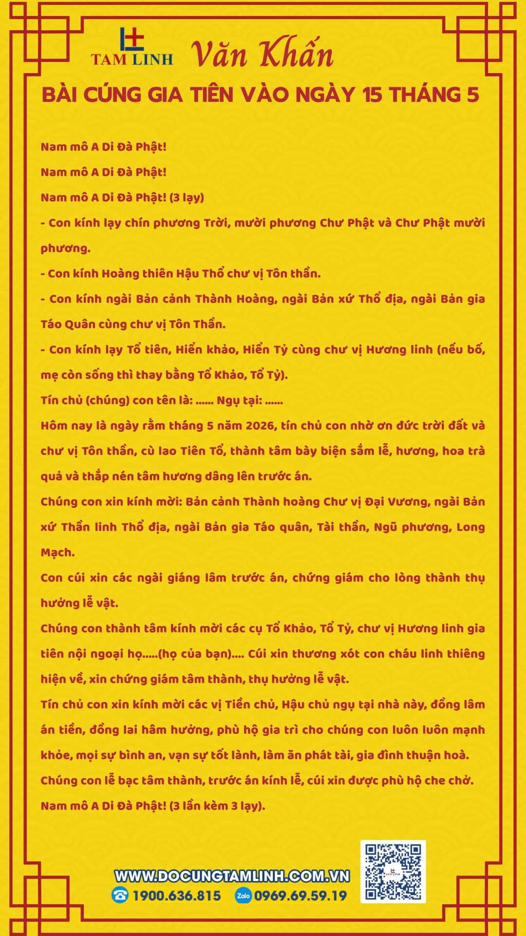 Bài cúng gia tiên vào ngày 15 tháng 5