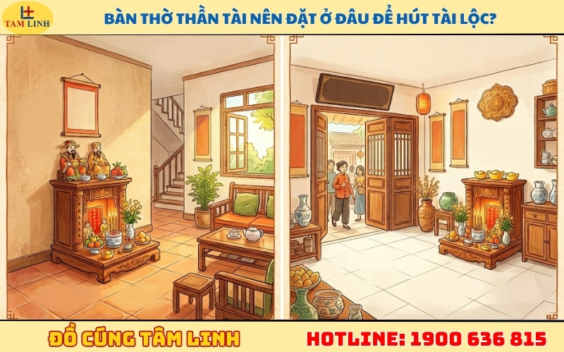 Bàn thờ Thần Tài nên đặt ở đâu để hút tài lộc