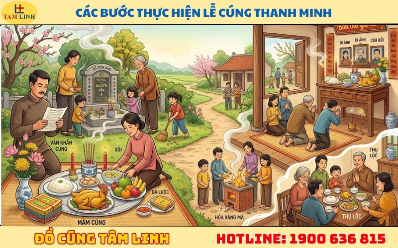 Các bước thực hiện lễ cúng Thanh Minh