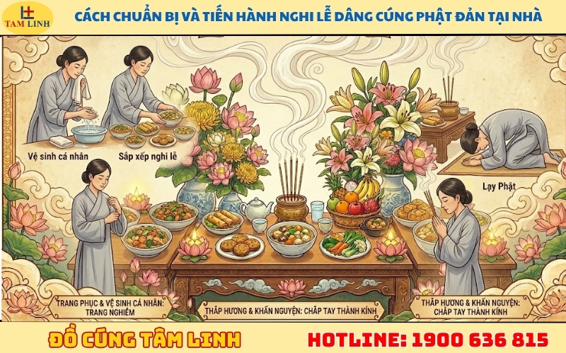 Cách chuẩn bị và tiến hành nghi lễ dâng cúng Phật Đản tại nhà