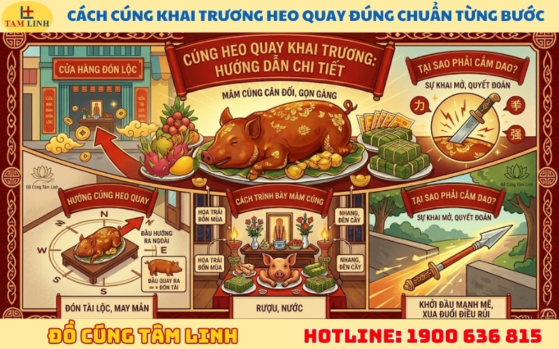 Cách cúng khai trương heo quay đúng chuẩn từng bước
