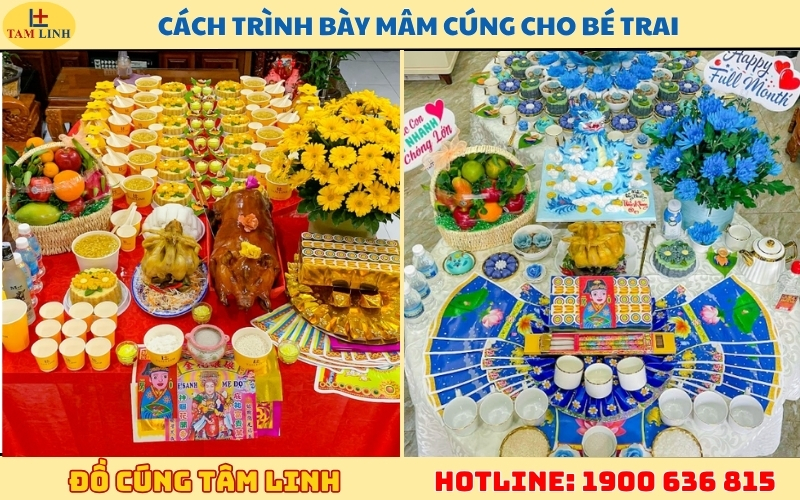 Cách trình bày mâm cúng cho bé trai