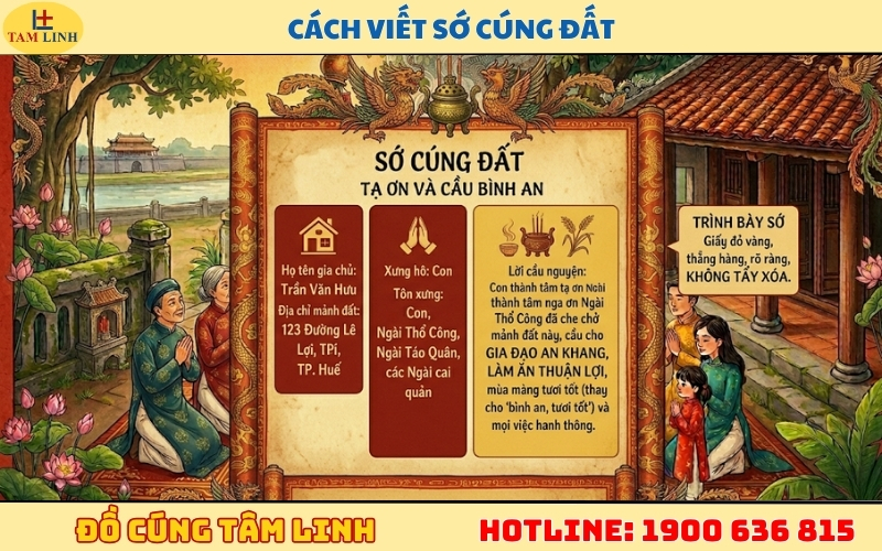 Cách viết sớ cúng đất