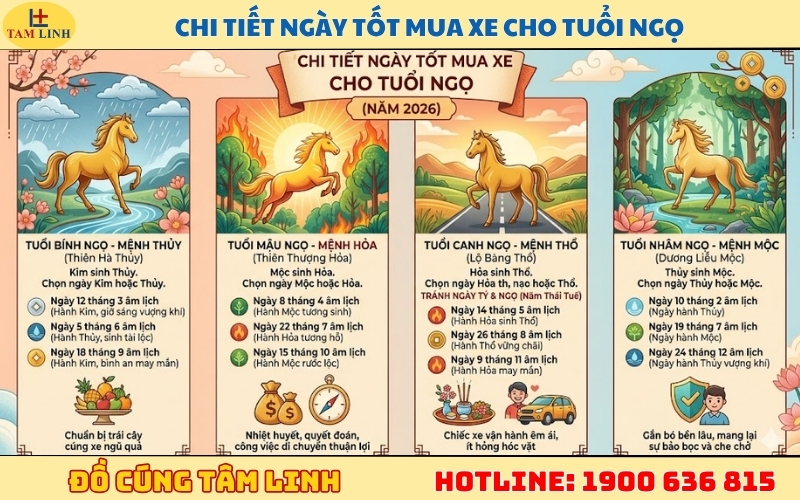 Chi tiết ngày tốt mua xe tuổi Ngọ 