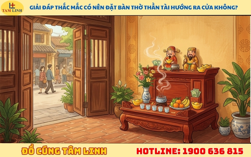 Giải đáp thắc mắc có nên đặt bàn thờ Thần Tài hướng ra cửa không