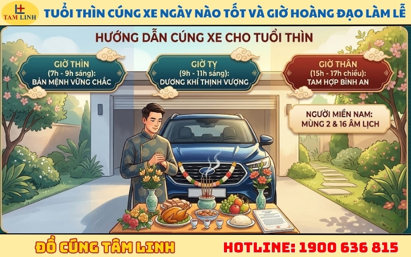 Hướng dẫn tuổi Thìn cúng xe ngày nào tốt và giờ hoàng đạo làm lễ