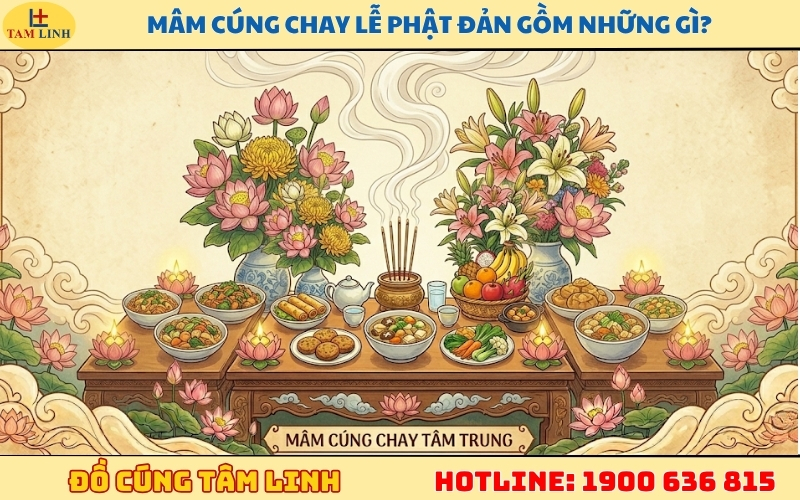 Mâm cúng chay lễ Phật Đản gồm những gì