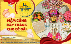 mâm cúng đầy tháng bé gái