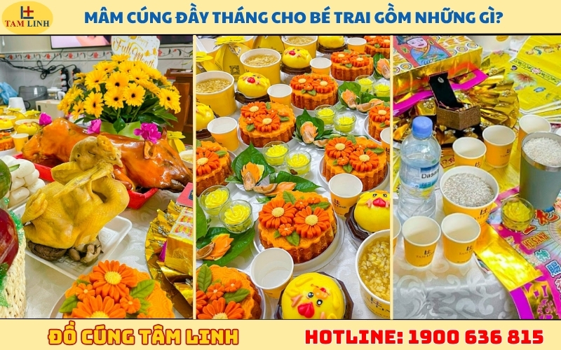 Mâm cúng đầy tháng cho bé trai gồm những gì