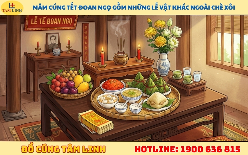 Mâm cúng Tết Đoan Ngọ gồm những lễ vật khác ngoài chè xôi