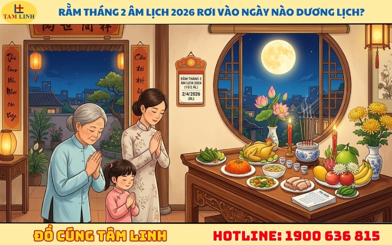 Rằm tháng 2 âm lịch 2026 rơi vào ngày nào dương lịch