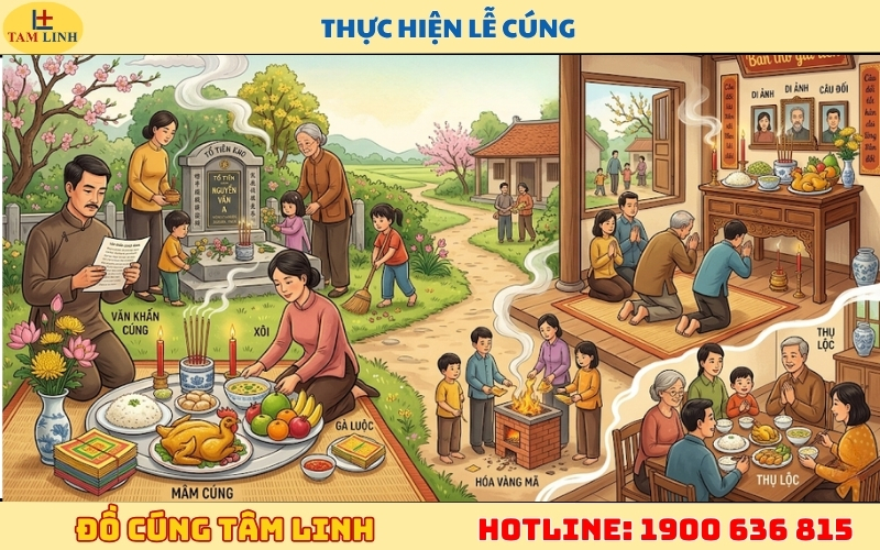 Thực hiện lễ cúng