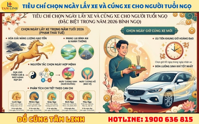 Tiêu chí chọn ngày lấy xe và cúng xe cho người tuổi Ngọ 