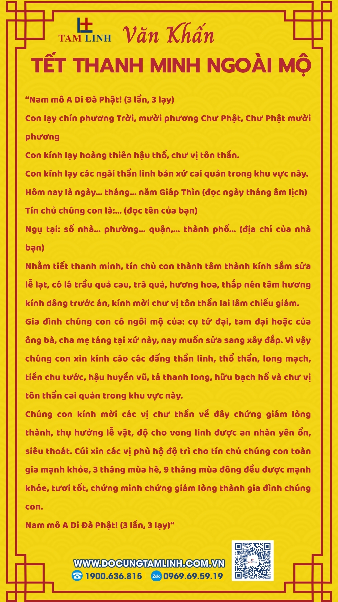 Văn khấn Tết Thanh minh ngoài mộ