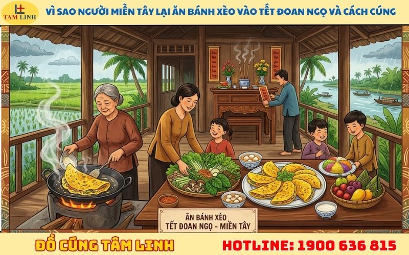 Vì sao người Miền Tây lại ăn bánh xèo vào Tết Đoan Ngọ và cách cúng