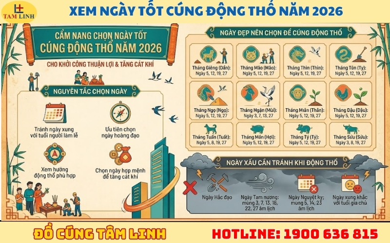Xem ngày tốt cúng động thổ năm 2026