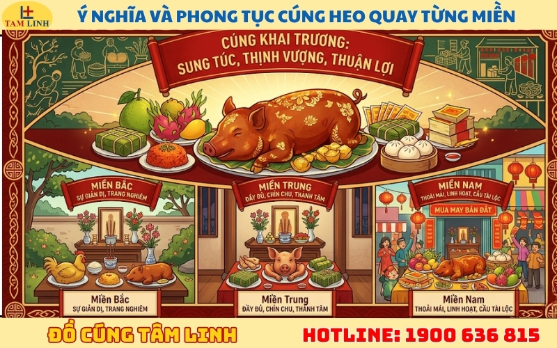 Ý nghĩa và phong tục cúng heo quay từng miền