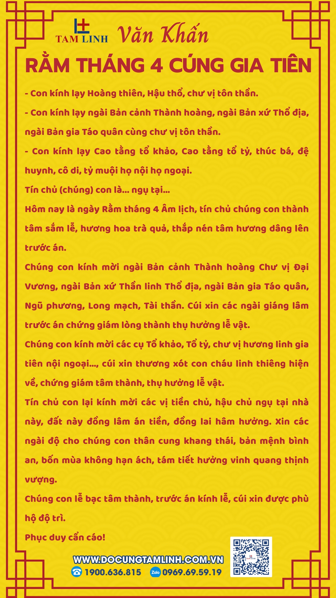 bài cúng rằm tháng 4 gia tiên