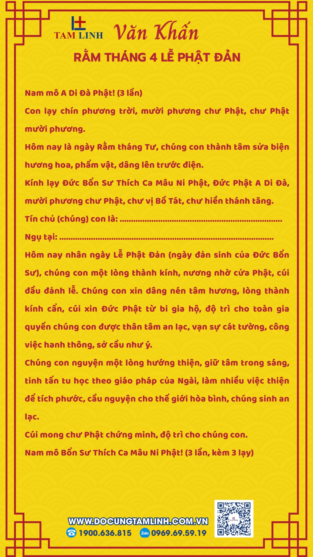 Văn Khấn Rằm Tháng 4 Lễ Phật Đản