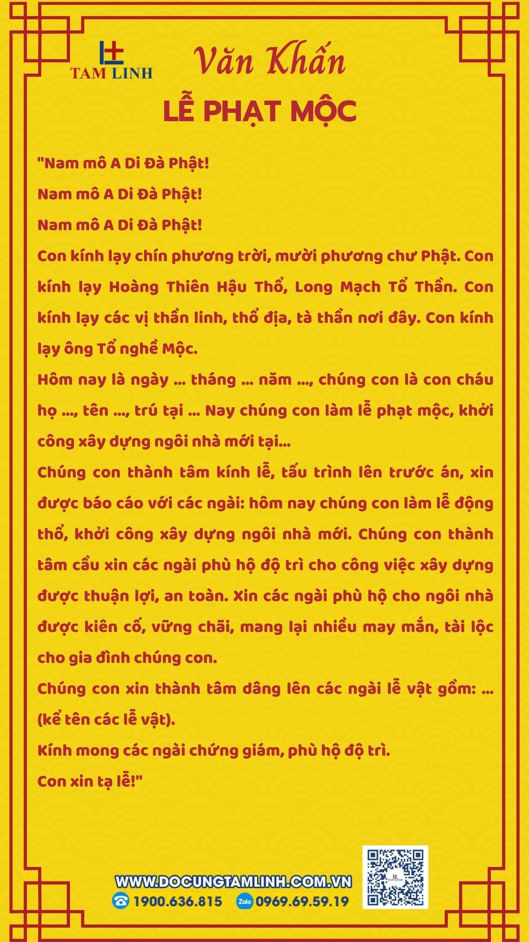 văn khấn lễ phạt mộc 