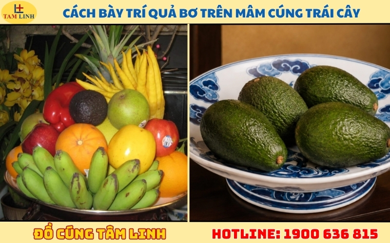 Cách bày trí quả bơ trên mâm cúng trái cây