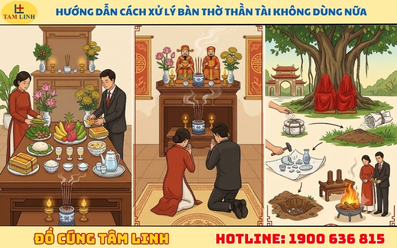 Hướng dẫn cách xử lý bàn thờ Thần Tài không dùng nữa