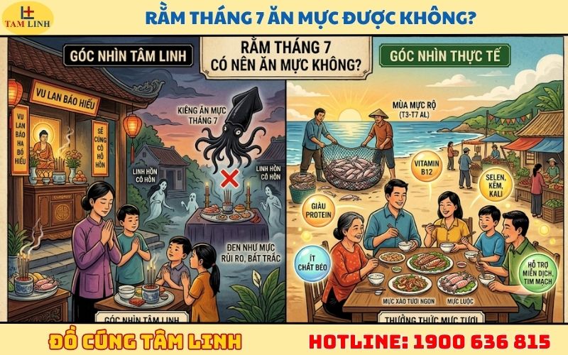 Rằm tháng 7 ăn mực được không