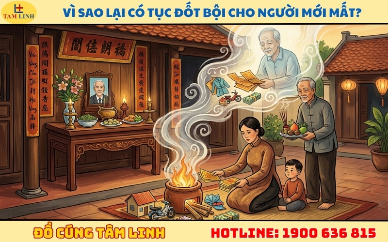 Vì sao lại có tục đốt bội cho người mới mất