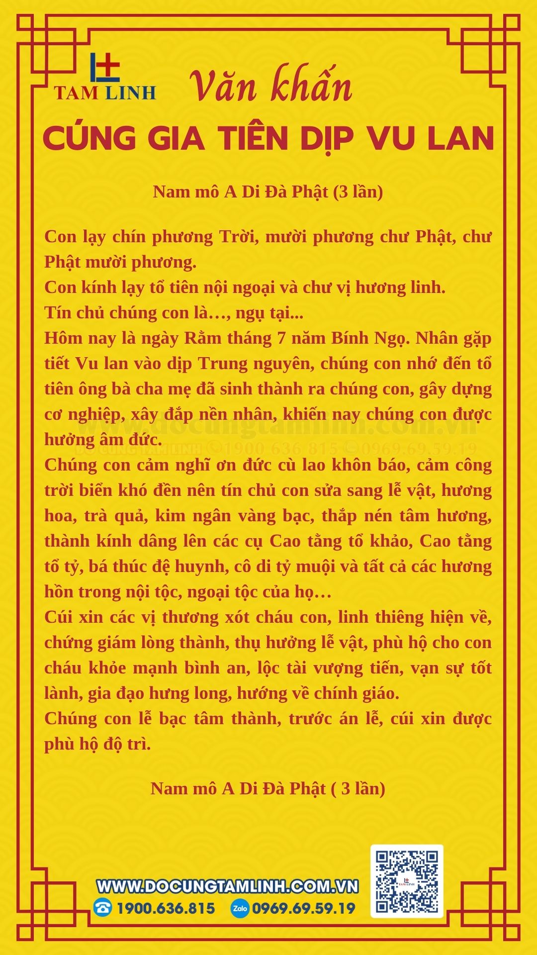 văn khấn vu lan