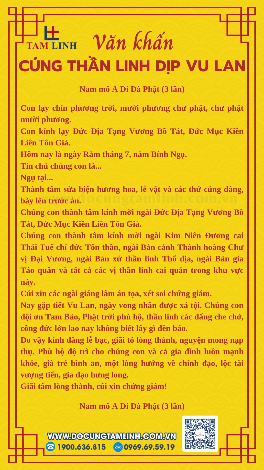 văn khấn vu lan