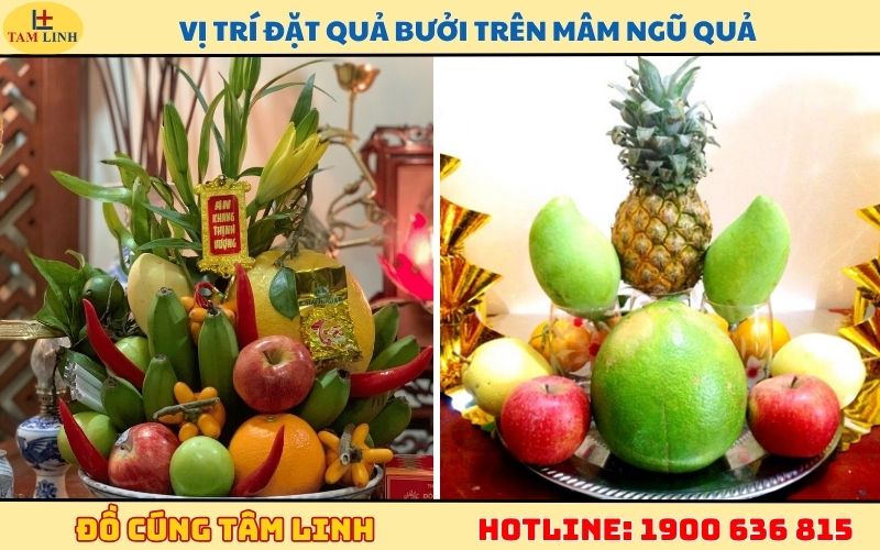Vị trí đặt quả bưởi trên mâm ngũ quả