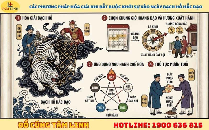 Các phương pháp hóa giải khi bắt buộc khởi sự vào ngày Bạch Hổ hắc đạo