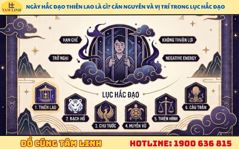 Ngày hắc đạo Thiên Lao là gì? Căn nguyên và vị trí trong Lục Hắc Đạo