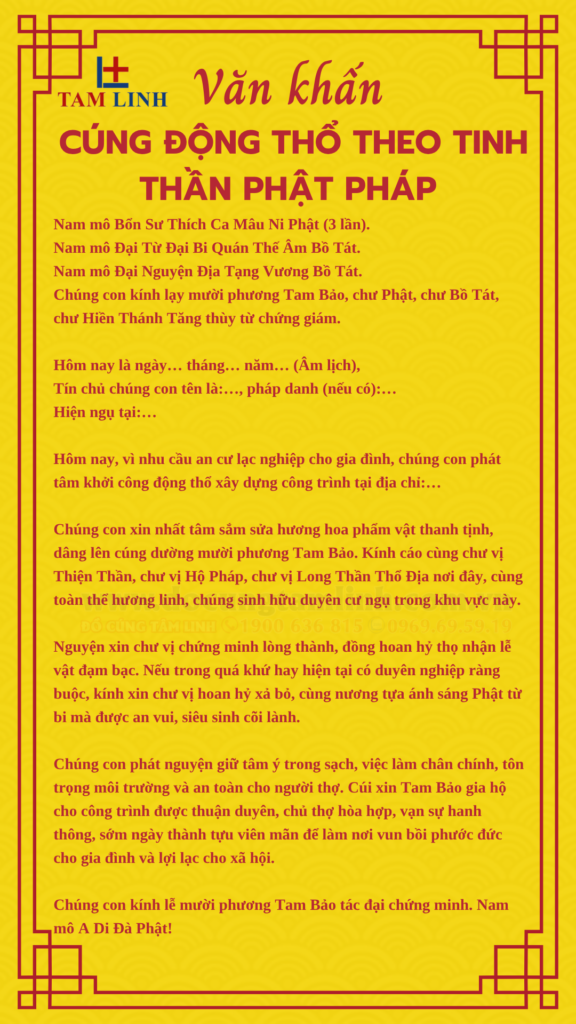 van khan cung dong tho theo tinh than phat phap