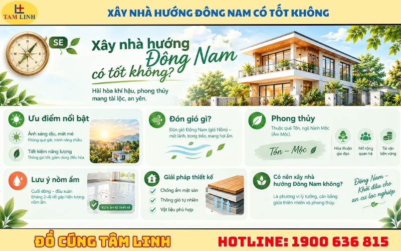 Xây nhà hướng đông nam có tốt không?