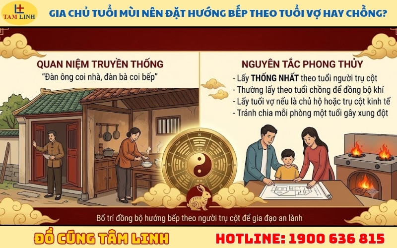 Tuổi Mùi đặt bếp hướng nào
