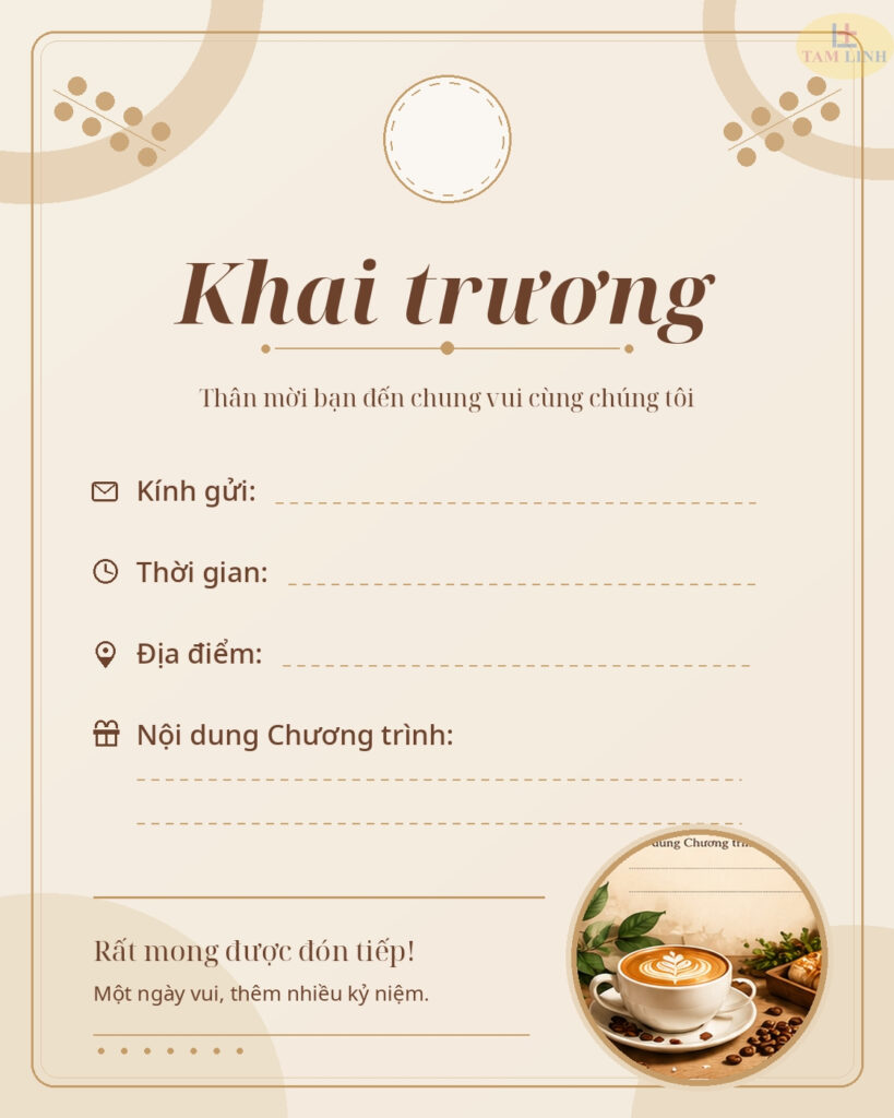 Thiệp mời khai trương