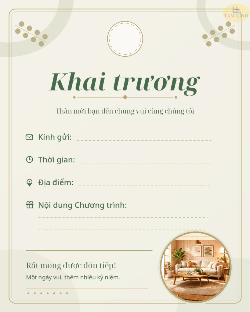 Thiệp mời khai trương