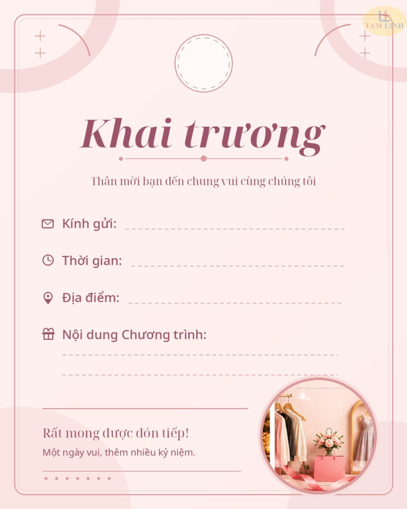 Thiệp mời khai trương