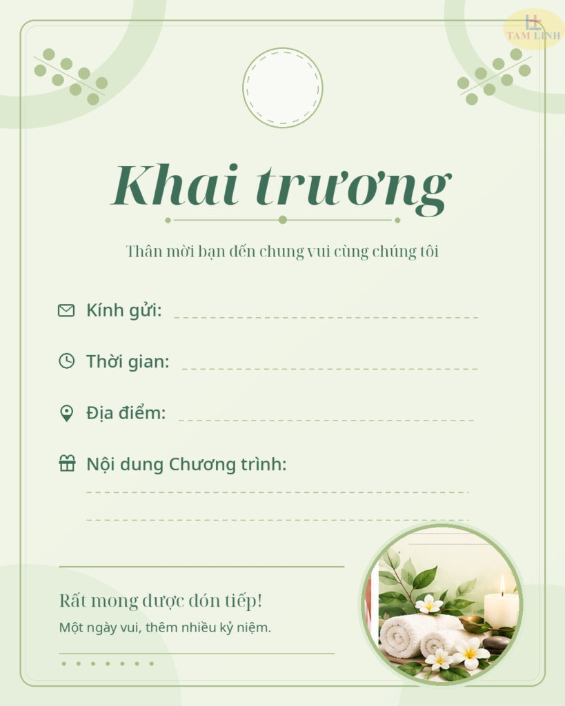 Thiệp mời khai trương