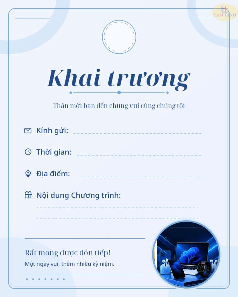 Thiệp mời khai trương