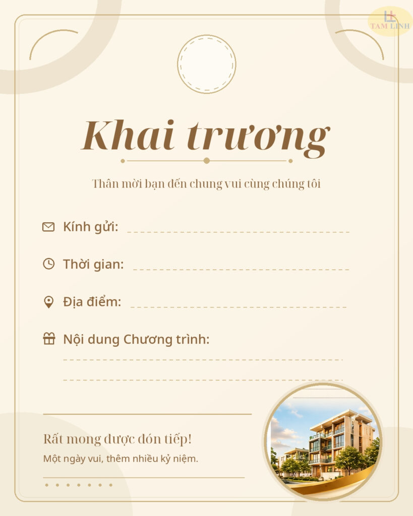 Thiệp mời khai trương