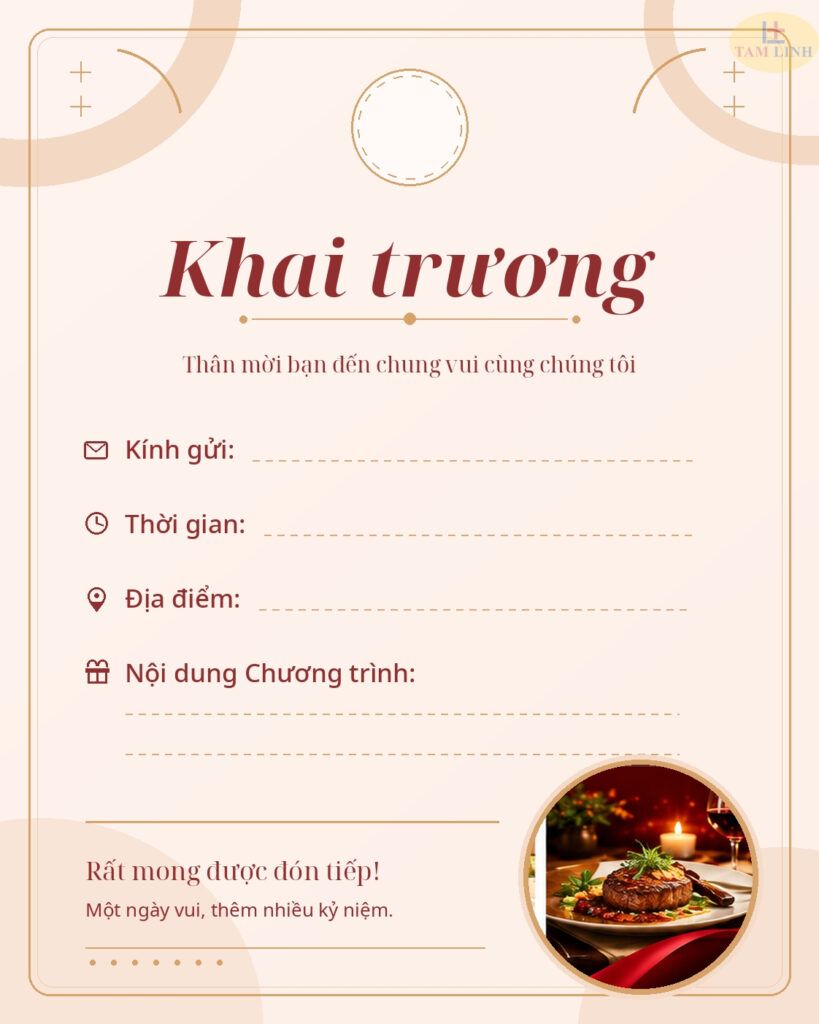 Thiệp mời khai trương