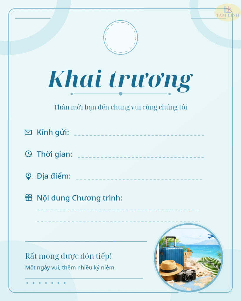 Thiệp mời khai trương